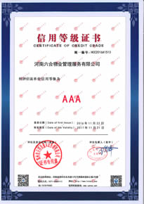 3A信用等級證書